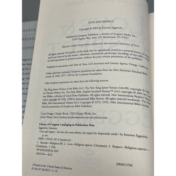 Love &amp; Respect Focus on the Family Book Dr. Emerson Eggerichs hardcover READ - Picture 6 of 7